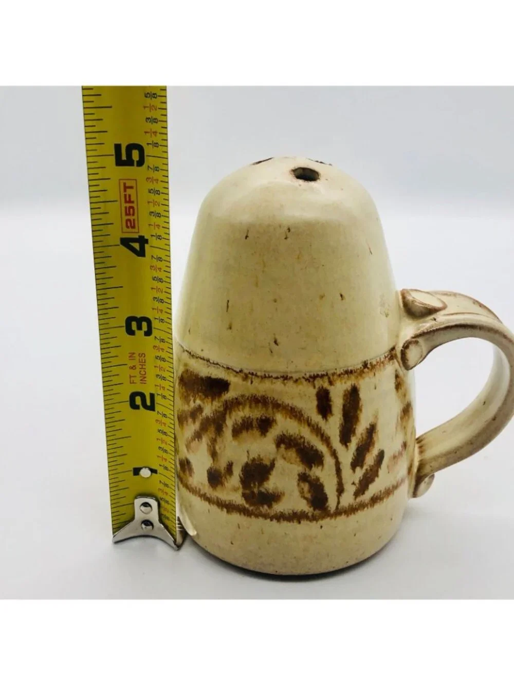 Becky Eiker Studio Pottery Ceramic Cheese Shaker and Cork Stopper Signed